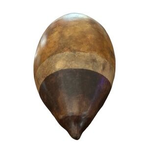 Vintage Boho Stained Natural Gourd 7” Decorative w/ Rattle Inside